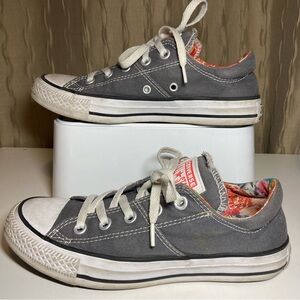 Converse Madison Women's 6 All Star Low Top Dark Grey Pink Orange Floral 554885F